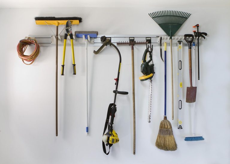 A row of tools on a wall