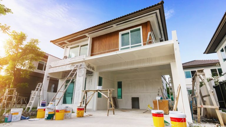 A home being renovated.